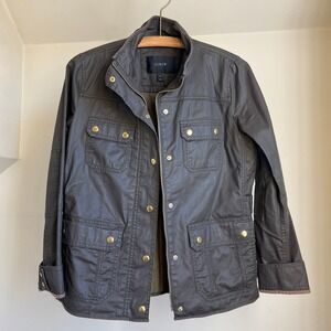 J. Crew Downtown Field Jacket Olive Army Green Cargo Military Utility Size Small